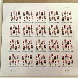 40 of USA Additional Oz Stamps ( 2 sheets  Uncle Sam's Hat add one oz [24 Cents]